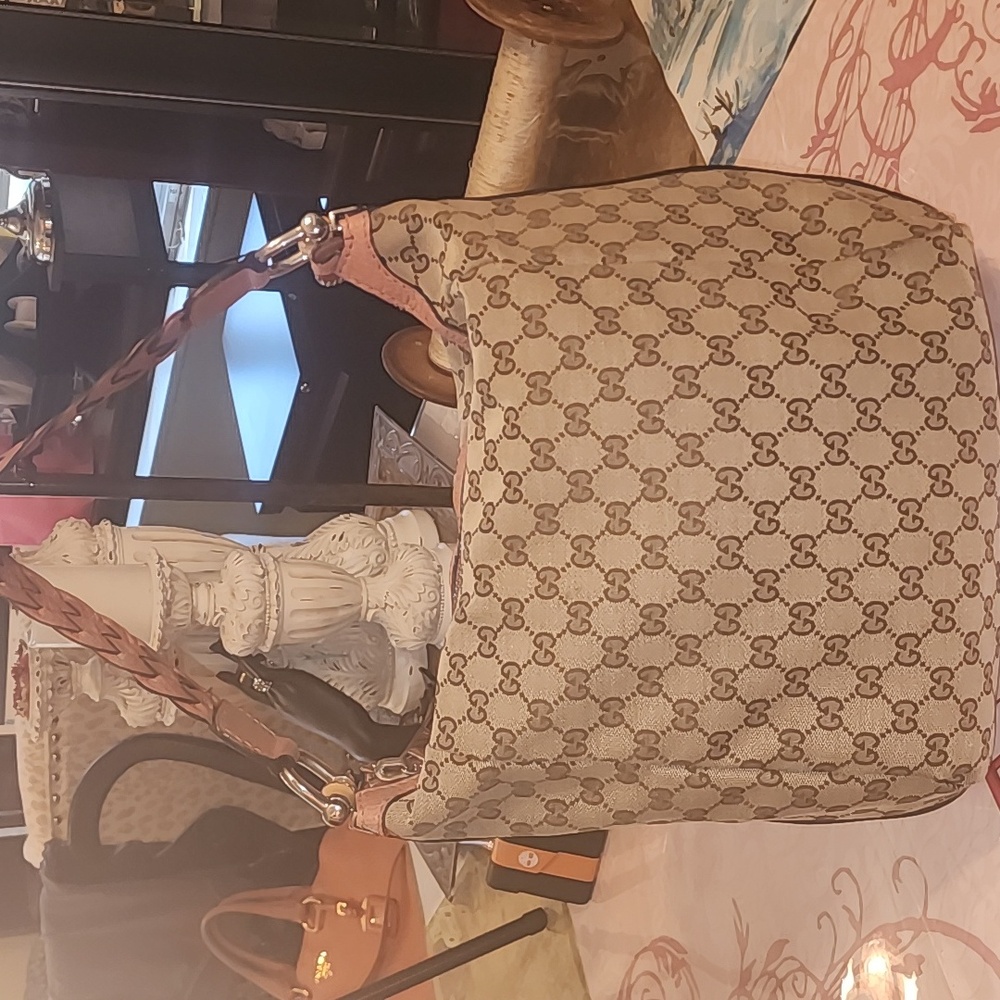 Gucci Tan Monogram Hobo Bag